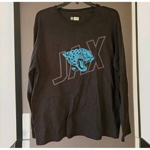 Jacksonville Jaguars Long Sleeve Tshirt Large  NFL Black Cotton Vintage Retro